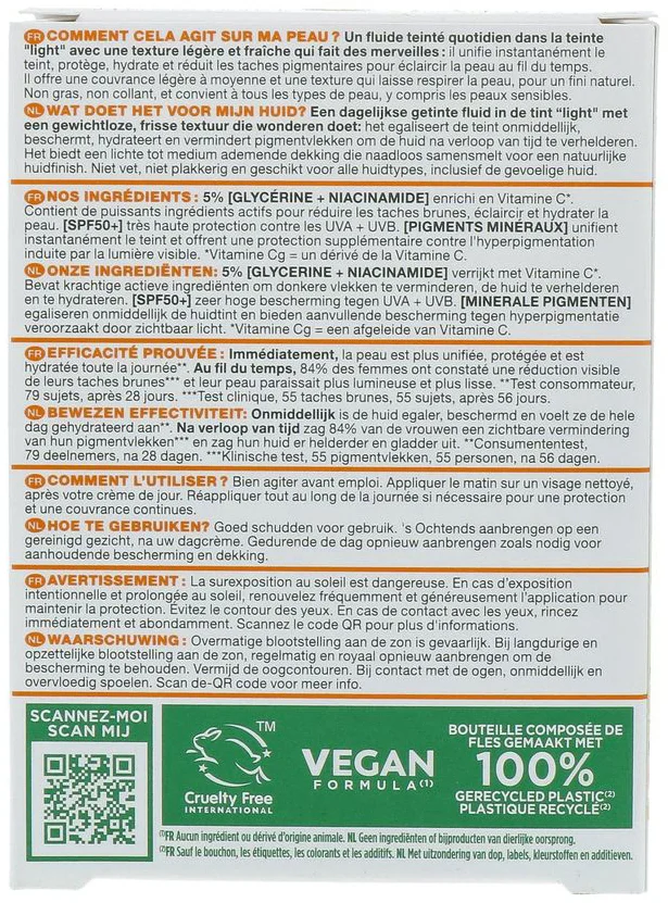Garnier Vitamine C* Wonder Tint SPF 50+ Licht 40ML