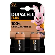 2x Duracell Alkaline Batterijen Plus 100 9V 2 stuks