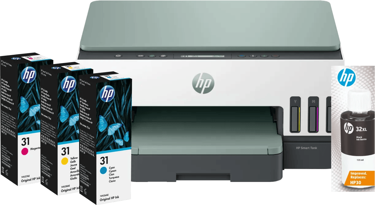 HP Smart Tank 7007 + extra 1 set extra inktflesjes