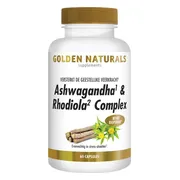 Golden Naturals Ashwagandha & Rhodiola 60 vegacapsules