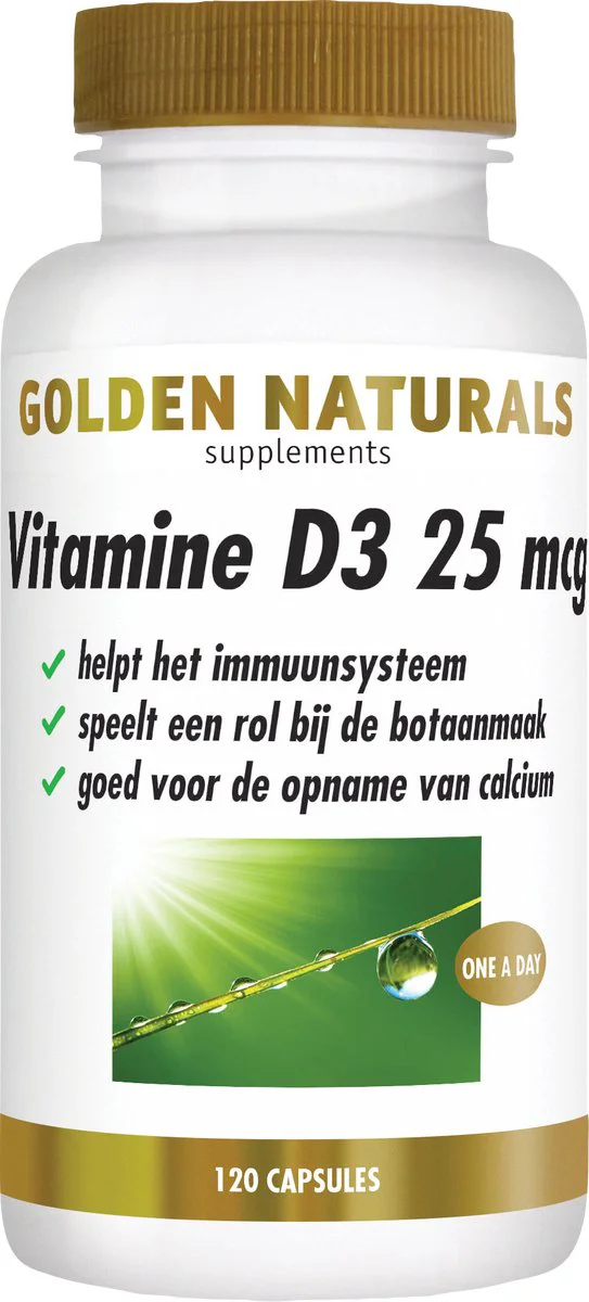 Golden Naturals Vitamine D3 25mcg 120 softgels
