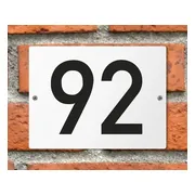 Huisnummerbord wit - Nummer 92 - standaard - 16 x 12 cm - schroeven - naambord - nummerbord - voordeur