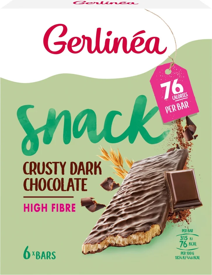 Gerlinea Crusty Snack Pure Chocolade 6 x 102 gr