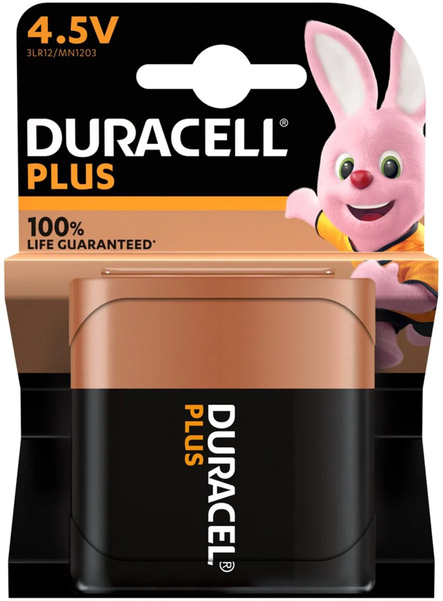 3x Duracell Alkaline Batterij Plus Power 4.5V