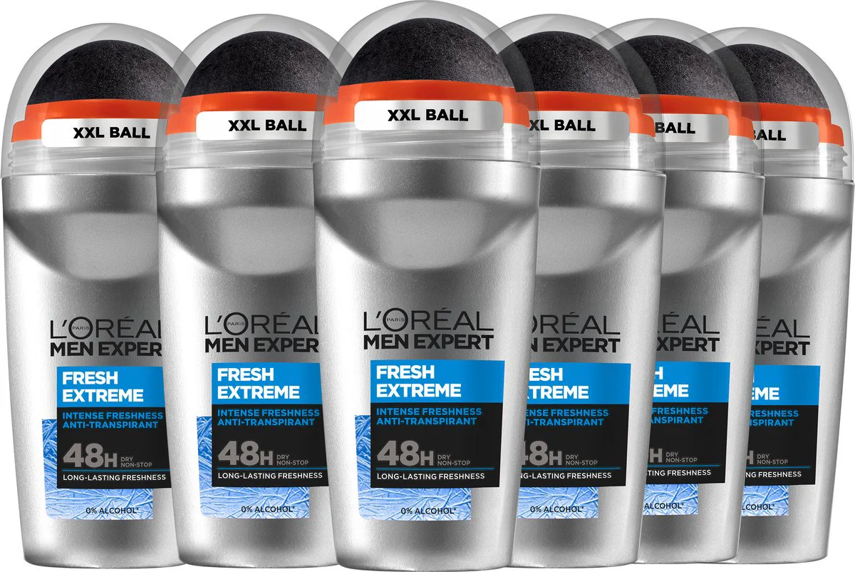 6x L'Oréal Men Expert Deodorant Roller Fresh Extreme 50 ml