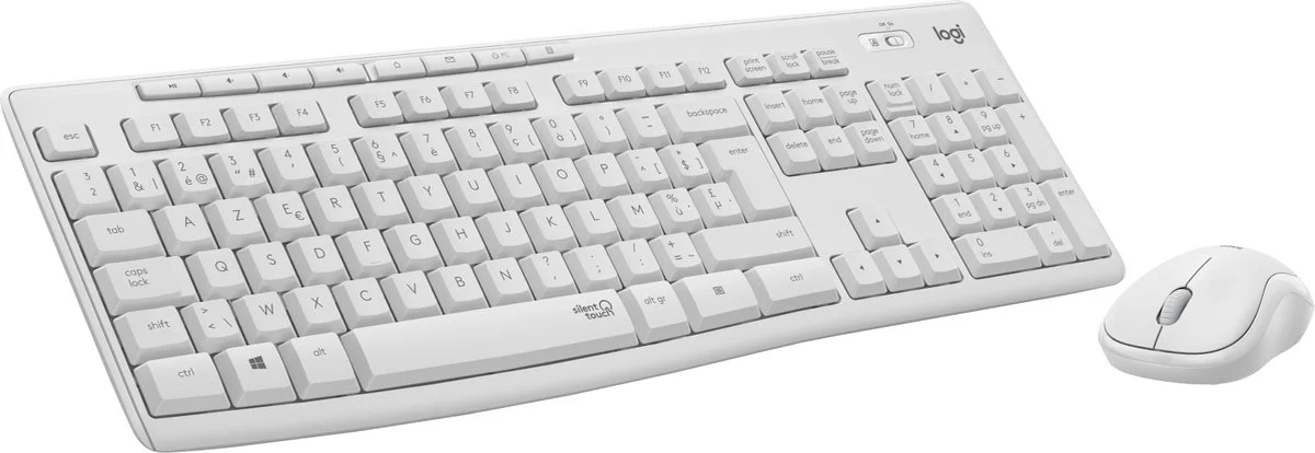Logitech MK295 Silent Draadloze Toetsenbord en Muis Wit QWERTY