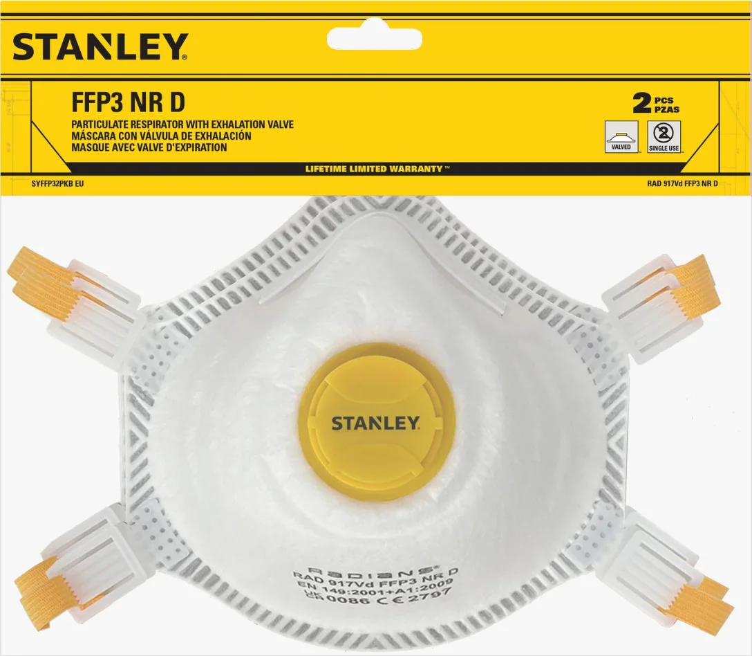 Stanley SYFFP32 Stofmasker met ventiel - FFP3 - 2 stuks
