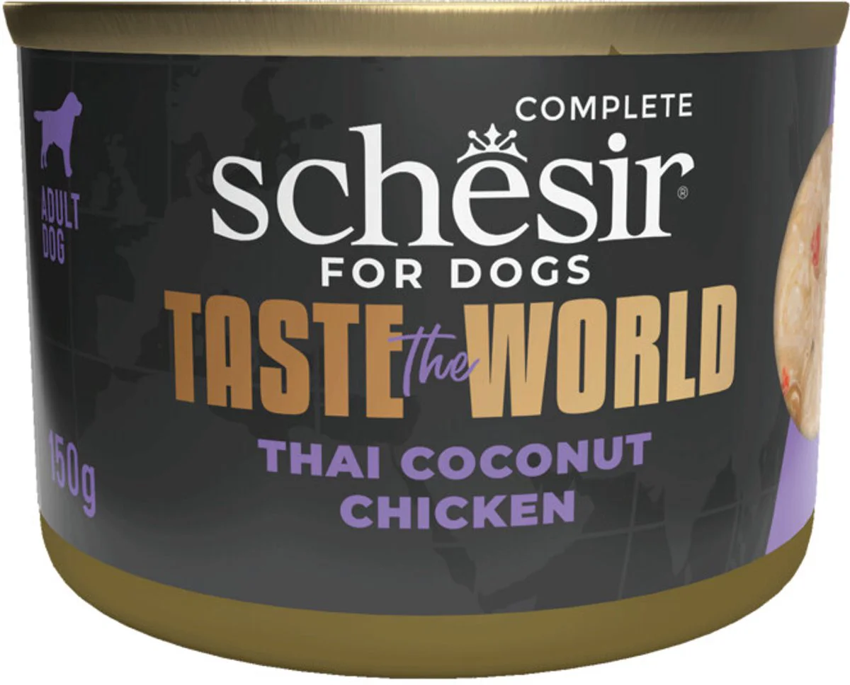 8x Schesir Taste The World Hond Thai Coconut 150 gr