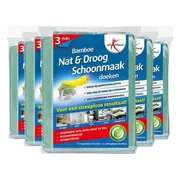 5x Lucovitaal Schoonmaakdoek Bamboe 3 stuks