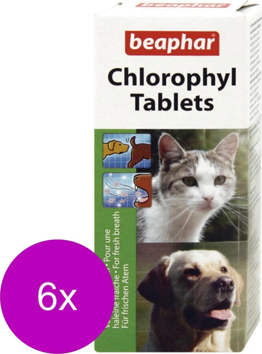 6x Beaphar Chlorophyl 30 tabletten