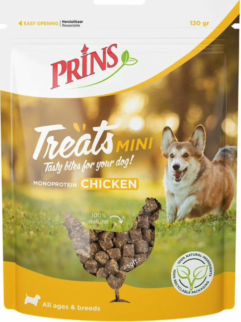 Prins Treats Mini Hondensnacks Kip 120 gr
