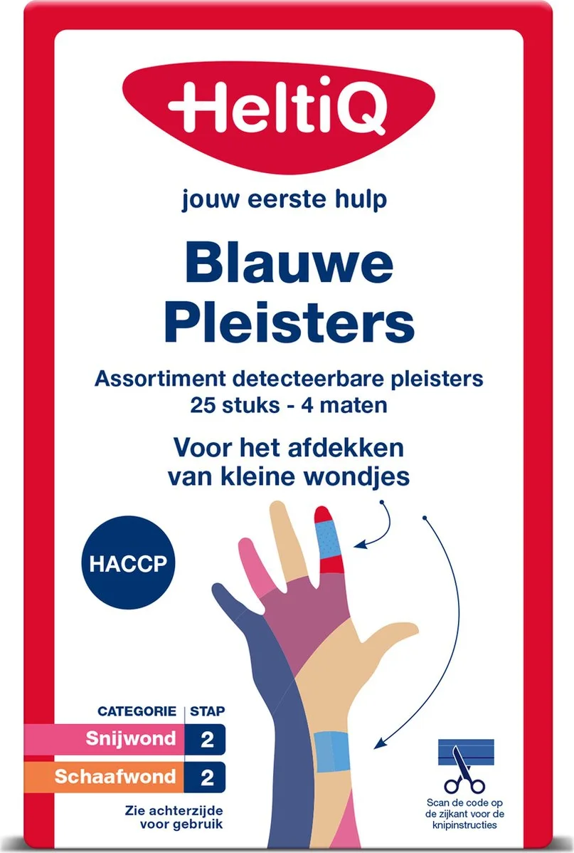 HeltiQ Detecteerbare Pleisters Blauw 26ST
