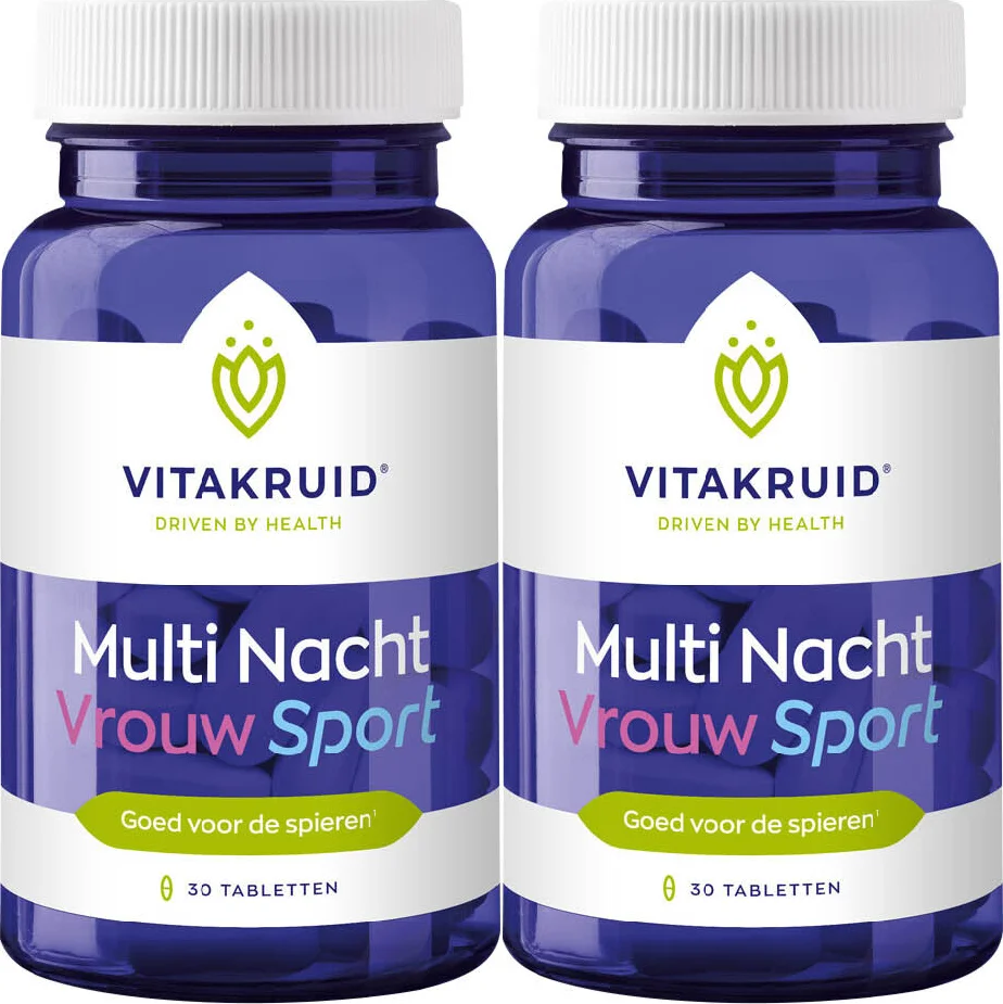2x Vitakruid Multi Nacht Vrouw Sport 30 tabletten
