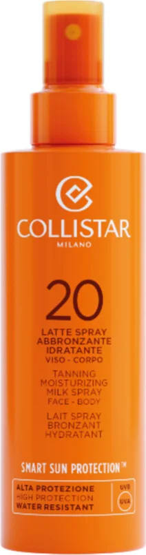 2x Collistar Tanning Moisturizing Milk Spray Face-Body SPF 20 200 ml
