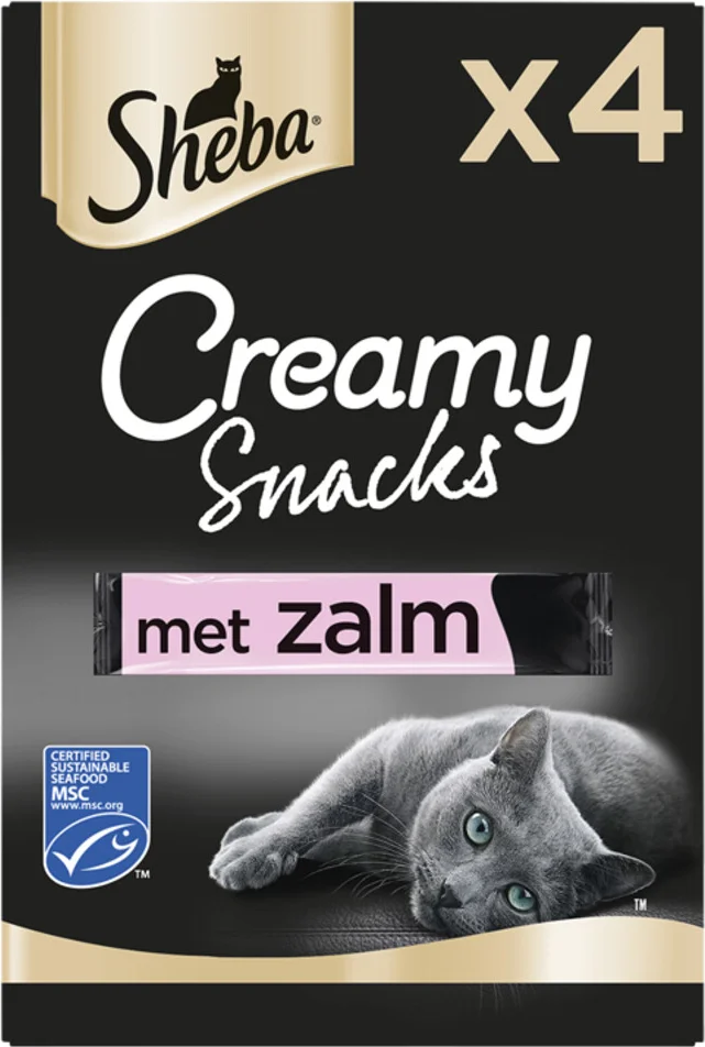 Sheba Creamy Snacks Kattensnoepjes Zalm 4 stuks