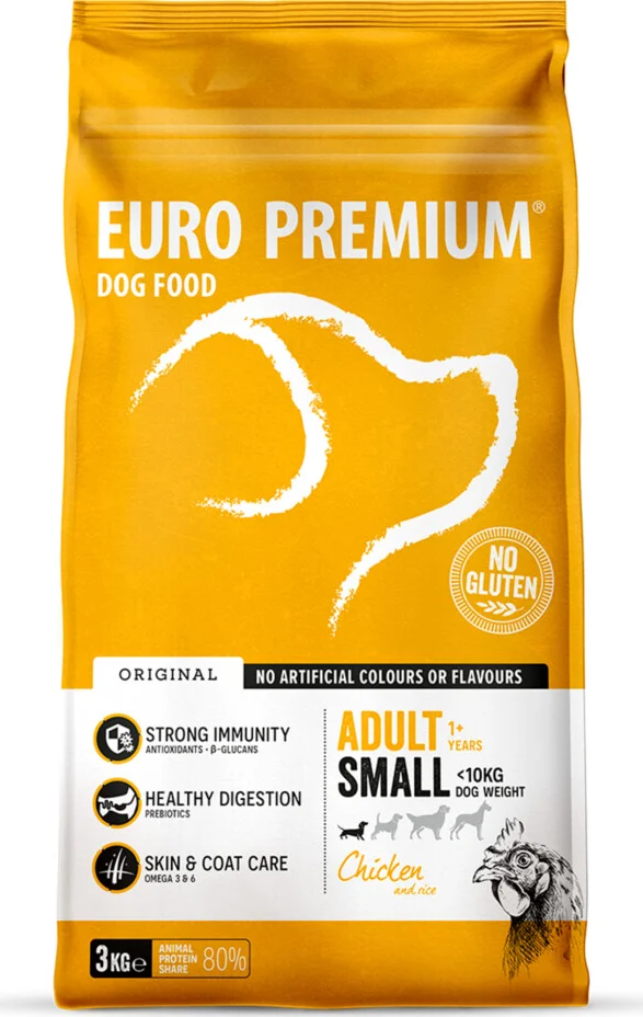 4x Euro-Premium Adult Small Kip - Rijst 3 kg