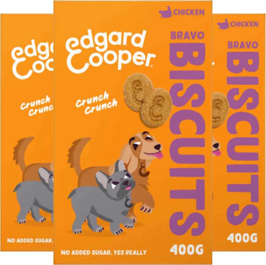 3x Edgard & Cooper Adult Biscuit Kip 400 gr