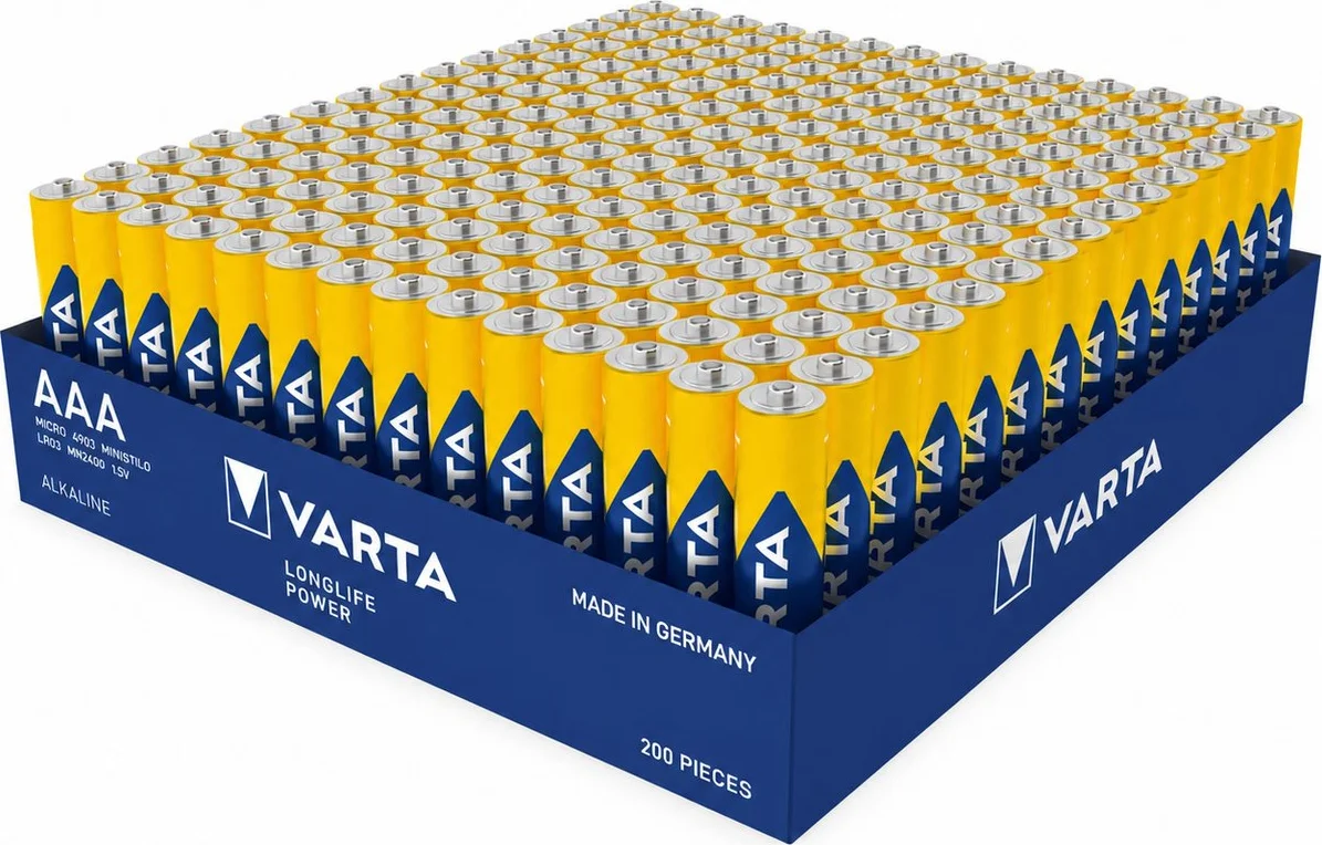 50x Varta Longlife Power Alkaline Batterijen AAA 4 stuks