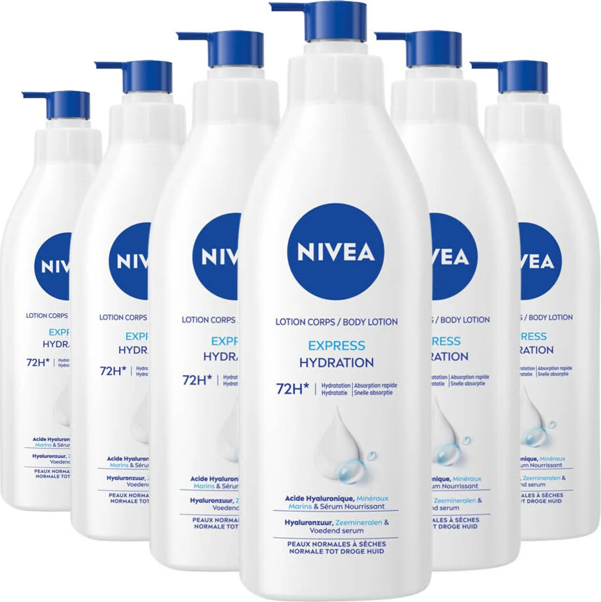6x NIVEA Bodylotion met Pomp Express 400 ml