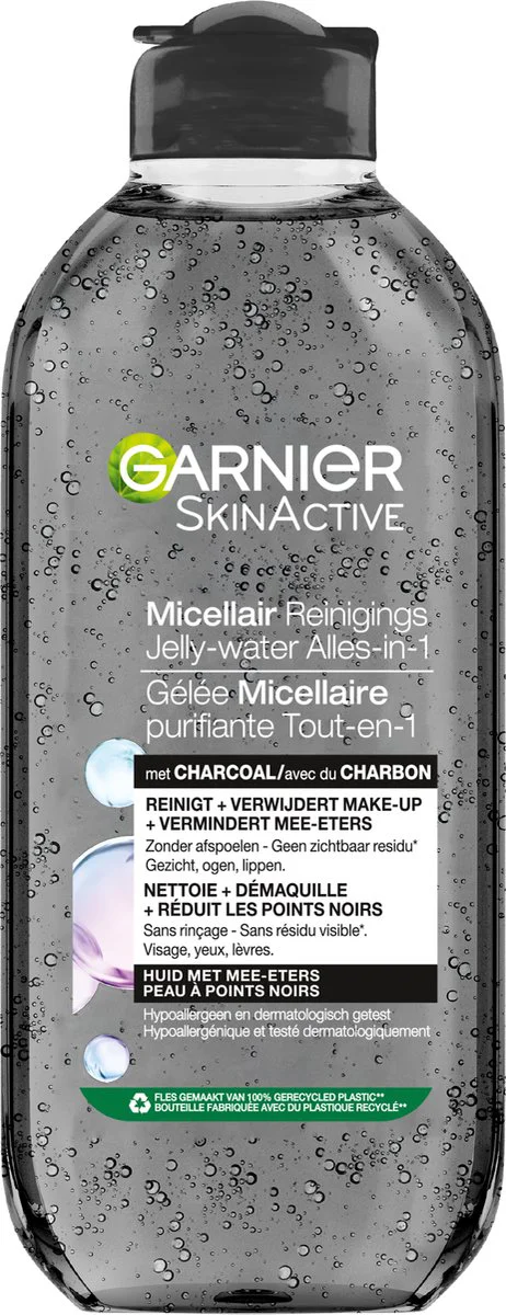 Garnier SkinActive Micellair Reinigingswater Jelly-water Alles-in-1 met Charcoal 400 ml
