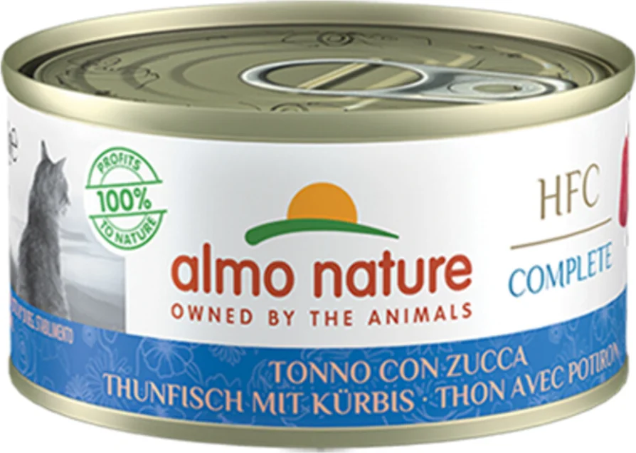48x Almo Nature HFC Complete Kattenvoer Nat Graanvrij Tonijn & Pompoen 70 gr