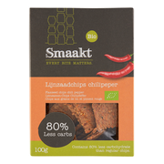 Smaakt Less Carb Lijnzaadchips Chilipeper 100GR