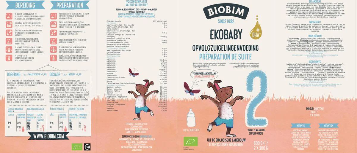 Biobim Ekobaby 2 6mnd+ 600GR