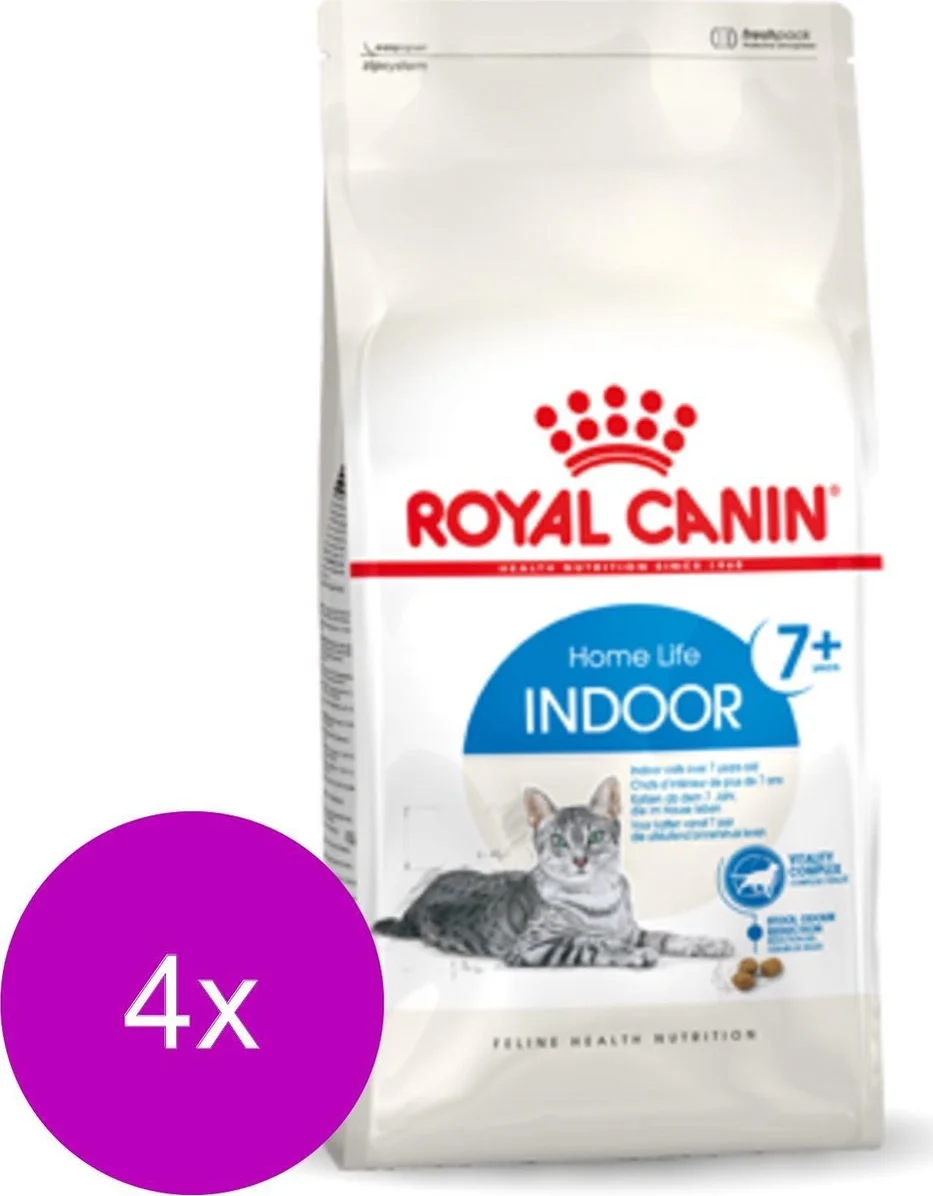 4x Royal Canin Indoor 7+ Kattenvoer 3.5 kg