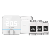 Bosch Slimme Radiatorknoppen 3-Pack + Smart Home Controller + Slimme Kamerthermostaat 230V