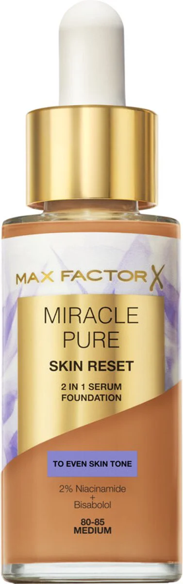 Max Factor Miracle Pure 2in1 Skin Reset Serum Foundation Medium 30 ml
