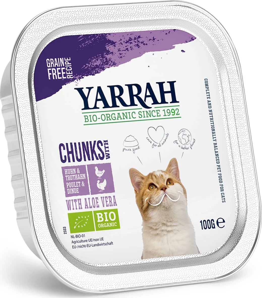 Yarrah Bio Kattenvoer Chunks Kip & Kalkoen 100 gr