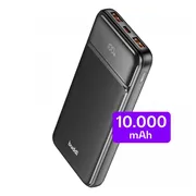 Buddi Boost - 10.000 mAh Powerbank - Reisformaat - LED Display - USB-A - USB-C Snelladen - Universele Draagbare Oplader voor Telefoon & Tablet - Noodpakket - Ideaal voor Handbagage - Zwart