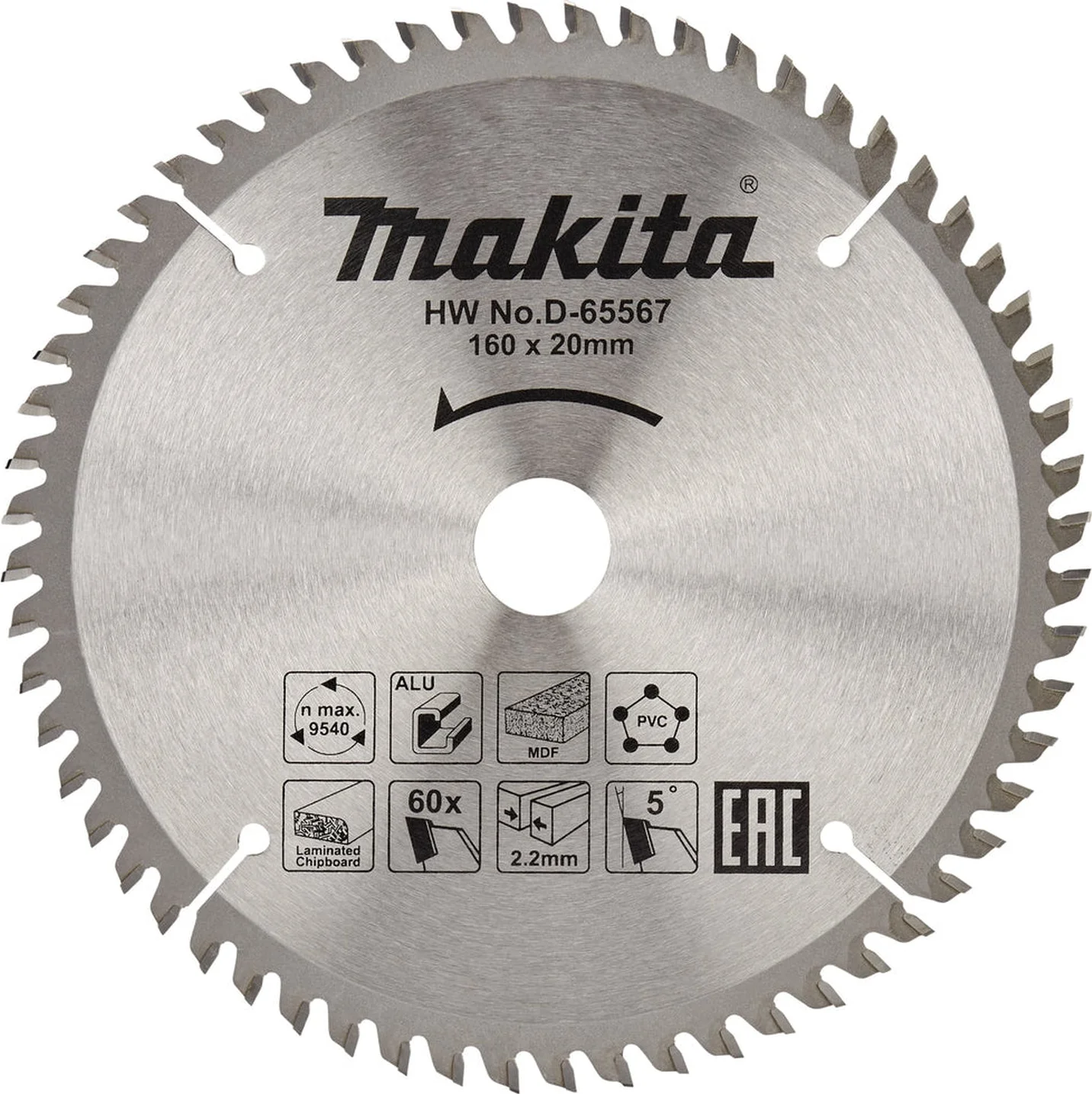 Makita Cirkelzaagblad Universeel | Standaard | Ø 160mm Asgat 20mm 60T - D-65567