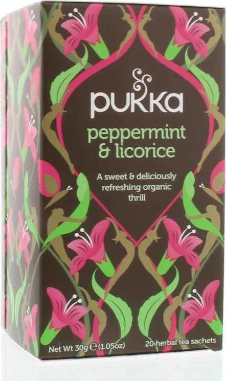 4x Pukka Biologische Thee Peppermint Licorice 20 stuks