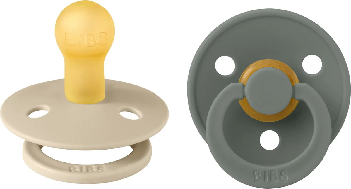 BIBS Fopspeen 6-18 Maanden Vanilla/Pine 2ST