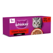 Whiskas 1+ Classic Kattenvoer natvoer Selectie in Saus 40 x 85 gr