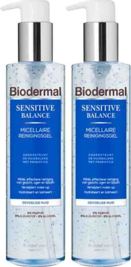 2x Biodermal Sensitive Balance Micellair Reinigingsgel 200 ml