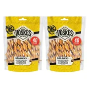 2x Voskes Hondensnack Rawhide Sticks Kip - Rund 400 gr