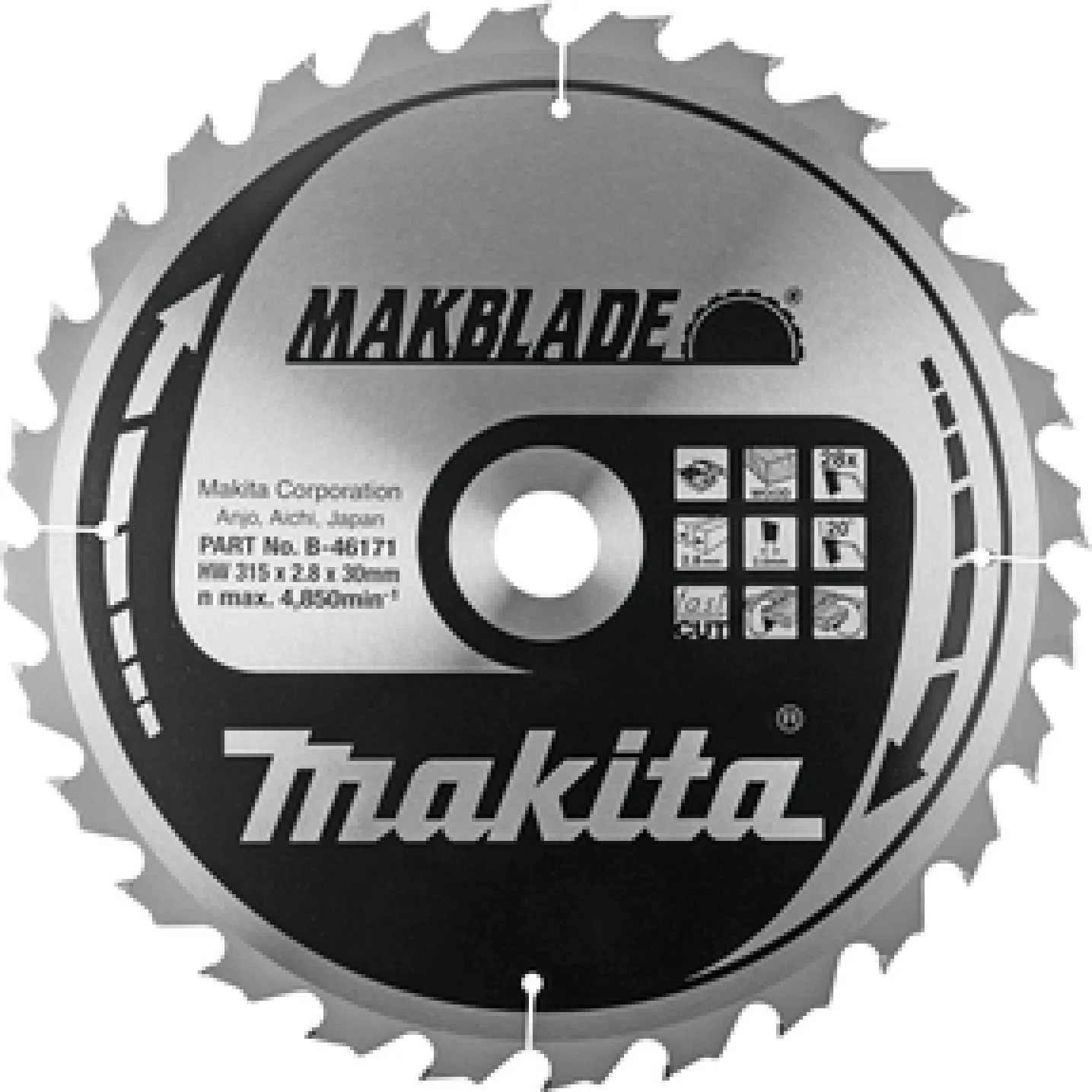 Makita Tafelzaagblad voor Hout | Makblade | Ø 315mm Asgat 30mm 48T - B-46187