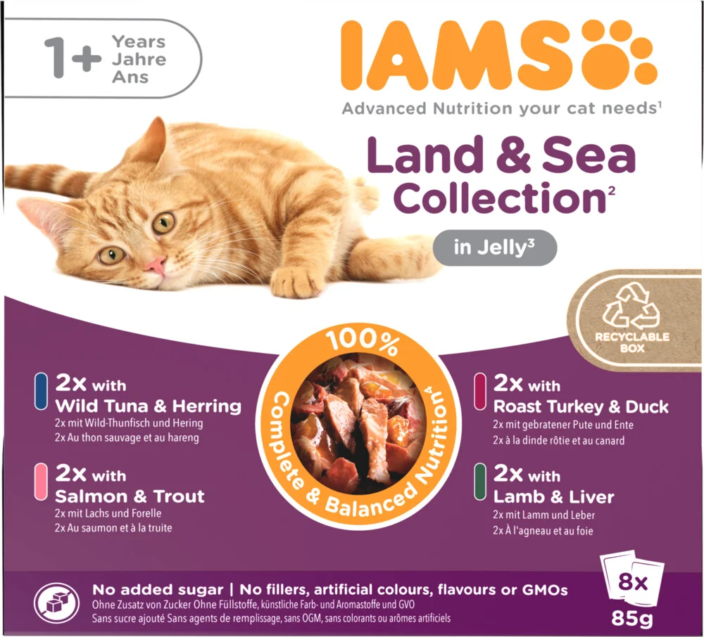 IAMS Delights Adult Land & Sea Jelly Multipack 8 x 85 gr