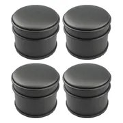 Gs Deurstoppers Set Van 4 - Roestvrij Staal met Rubberen Stootring en Anti-slip - Voor Binnen en Buiten - Zwart - 9 x 8 cm