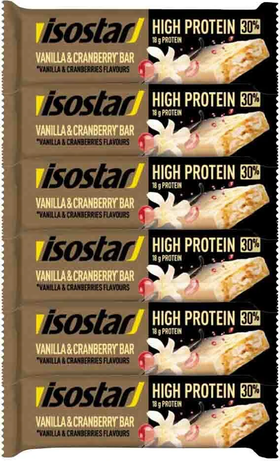 6x Isostar High Protein 30 Vanilla Cranberry 55 gr