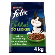 4x Felix Kattenvoer Droog Dubbel Zo Lekker Inhome Kip & Kalkoen 4 kg