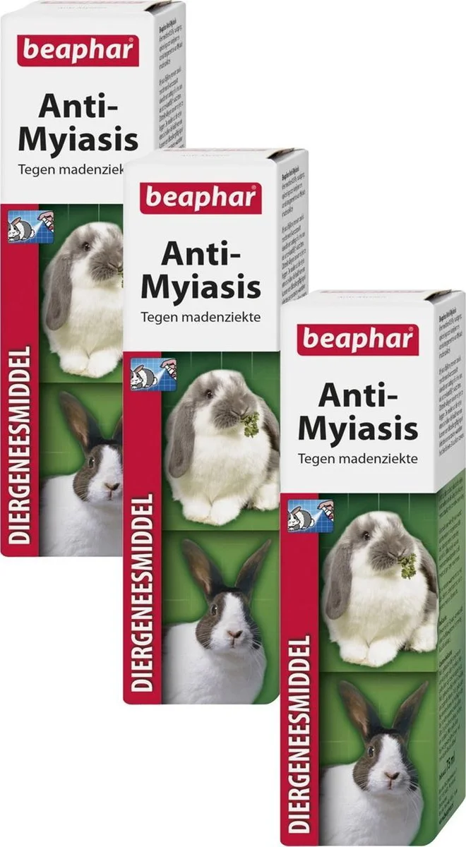 3x Beaphar Anti-Myiasis Spray Madenziekte Konijn 75 ml