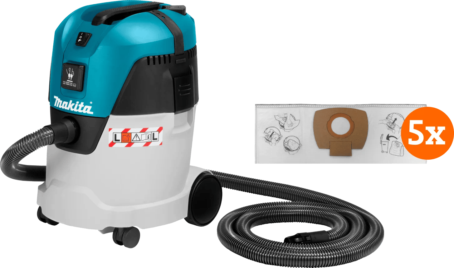 Makita VC2512L + stofzuigerzakken (5x)