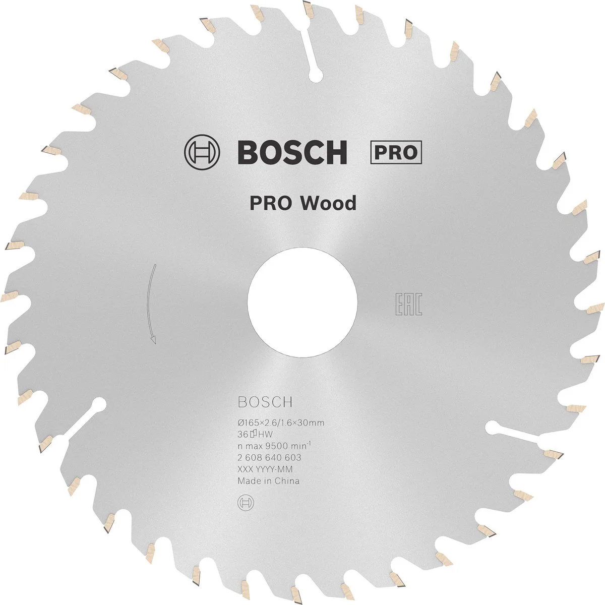 Bosch Professional Cirkelzaagblad PRO Wood | Ø 165 x 2,6 x 30mm 36T - 2608640603