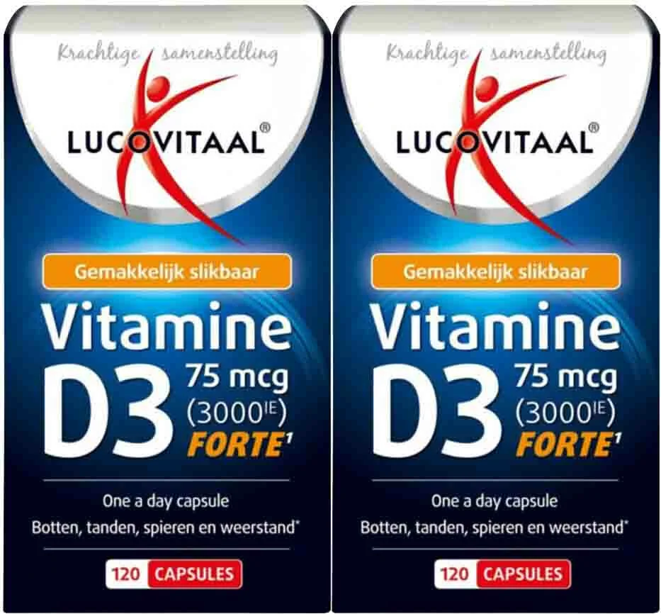 2x Lucovitaal Vitamine D3 75mcg Forte 120 capsules