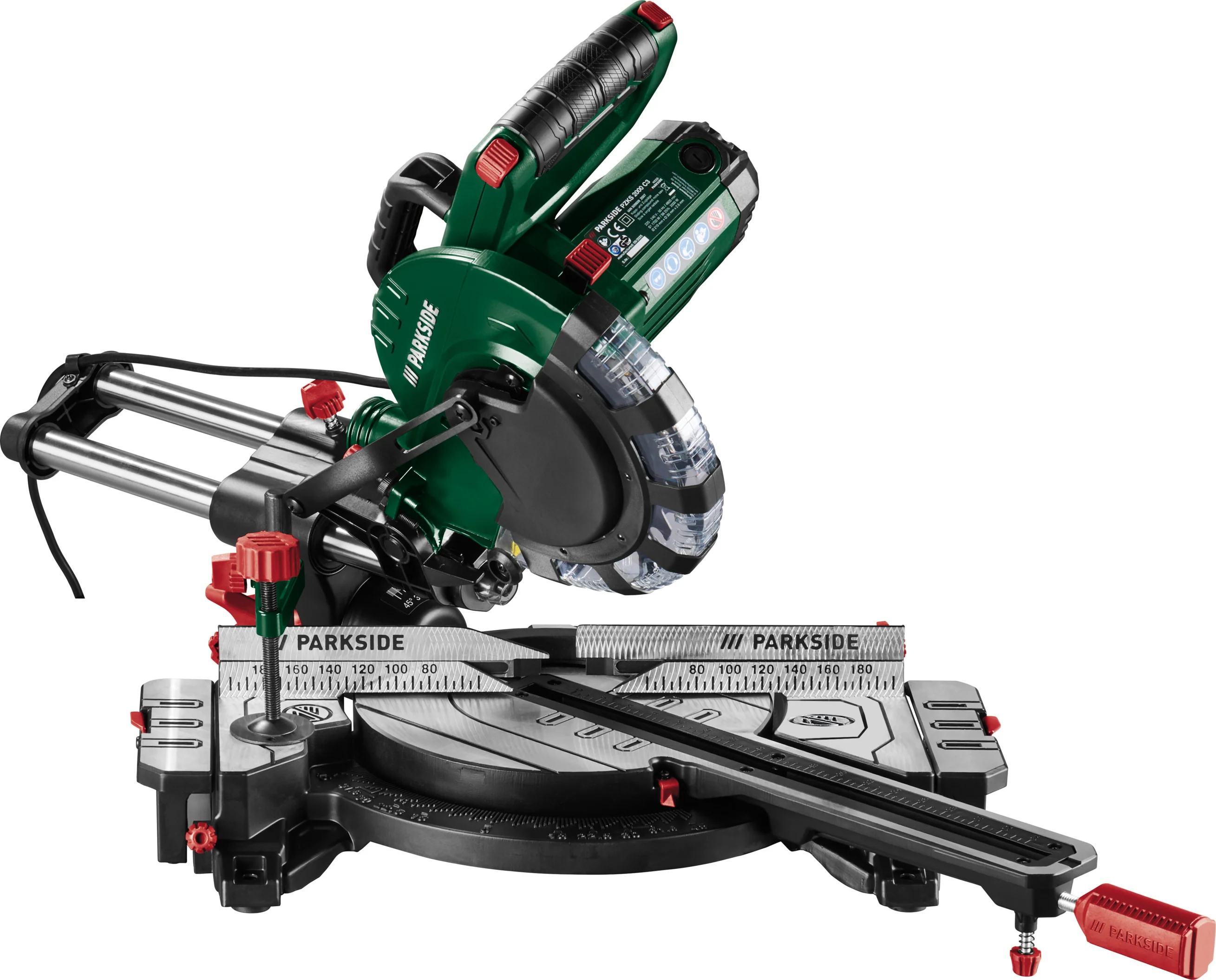 PARKSIDE Afkortzaag met verstekfunctie 2000 W - zaagblad 210 mm