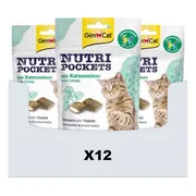 12x GimCat Nutri Pockets Multi-Vitamin & Kattenkruid 60 gr