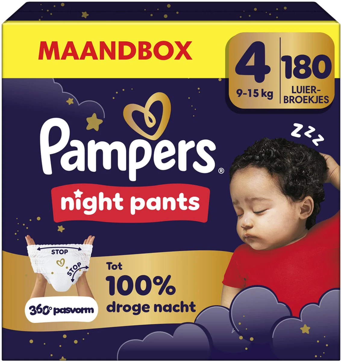 Pampers Baby Dry Night Pants Luierbroekjes Maat 4 (9kg-15kg) 180 stuks